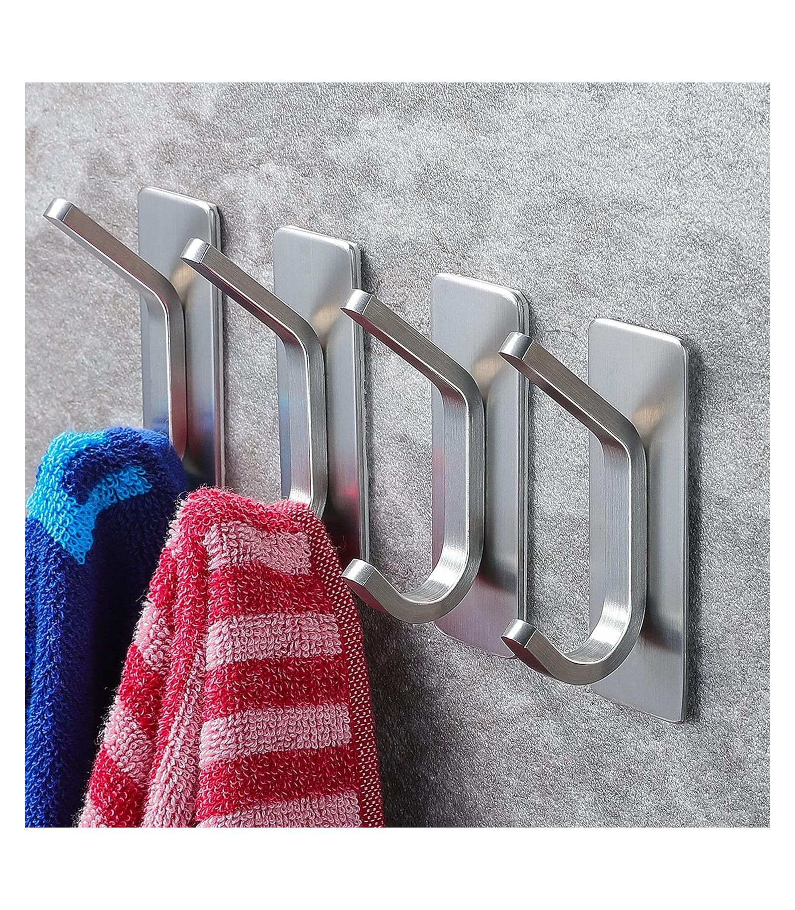 Набор самоклеящихся настенных крючков YIGII 4-Pack Stainless Steel