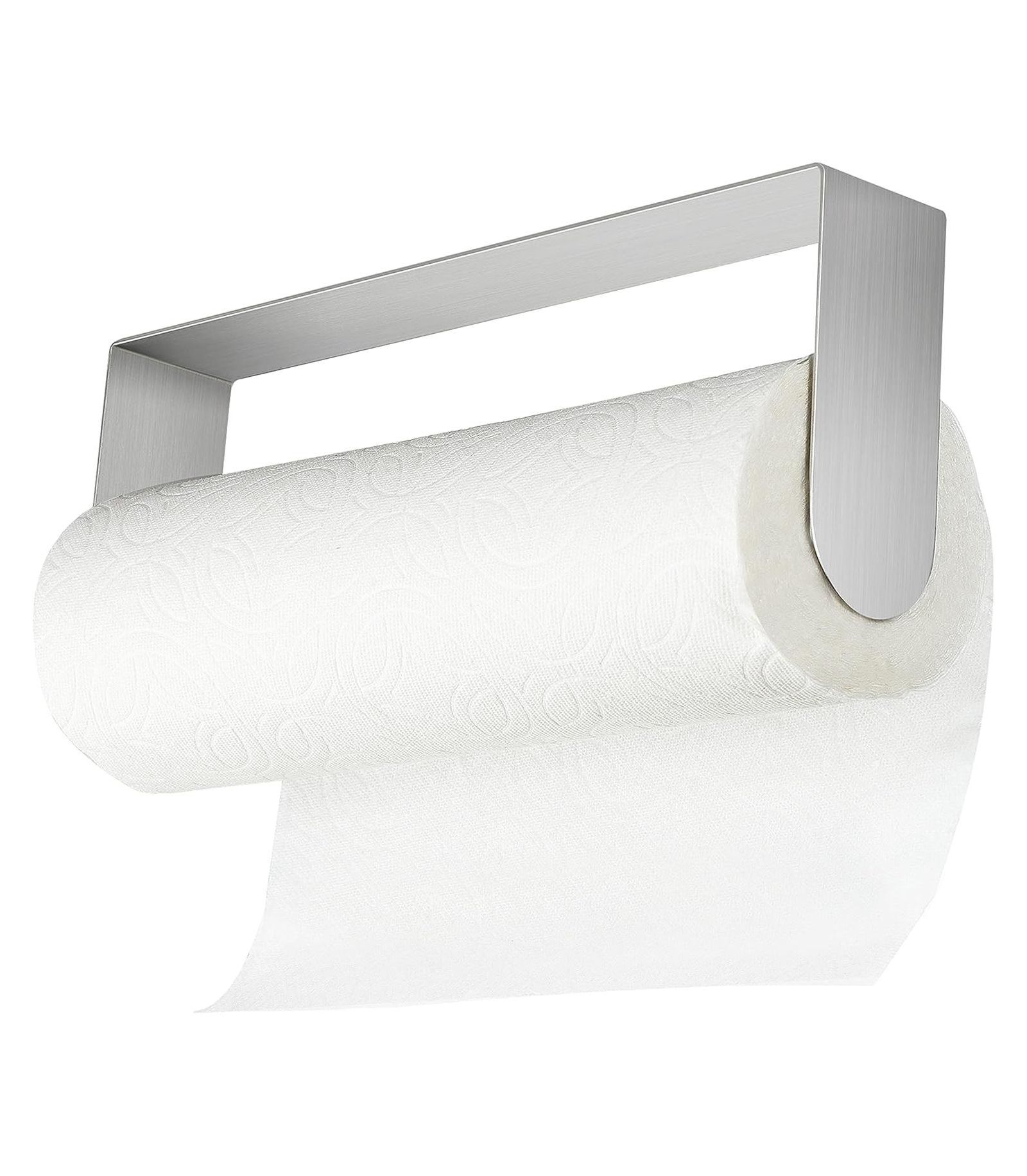 YIGII 11.2"x1.8"x4.3"with 1.2"Paper Towel Holder Under Cabinet - Self Adhesive Paper Towel Rack Wall Mount for Kitchen,SUS-304 Stainless Steel Brushed