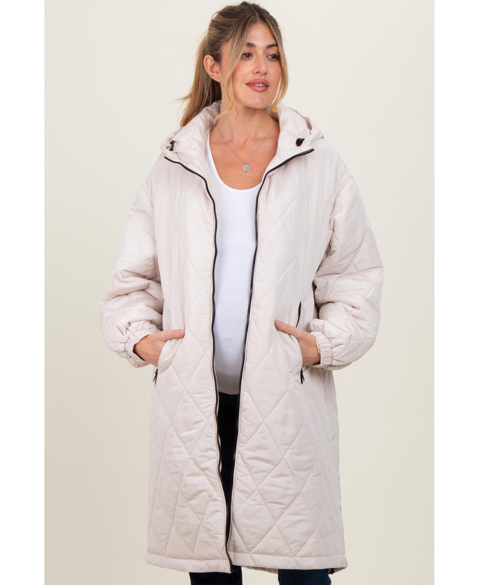 Pinkblush Women's Quilted Long Puffer Jacket