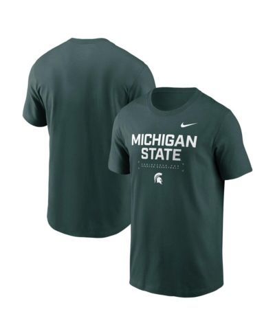 Мужская спортивная футболка Nike Green Michigan State Spartans 2025 Courtside Basketball Performance