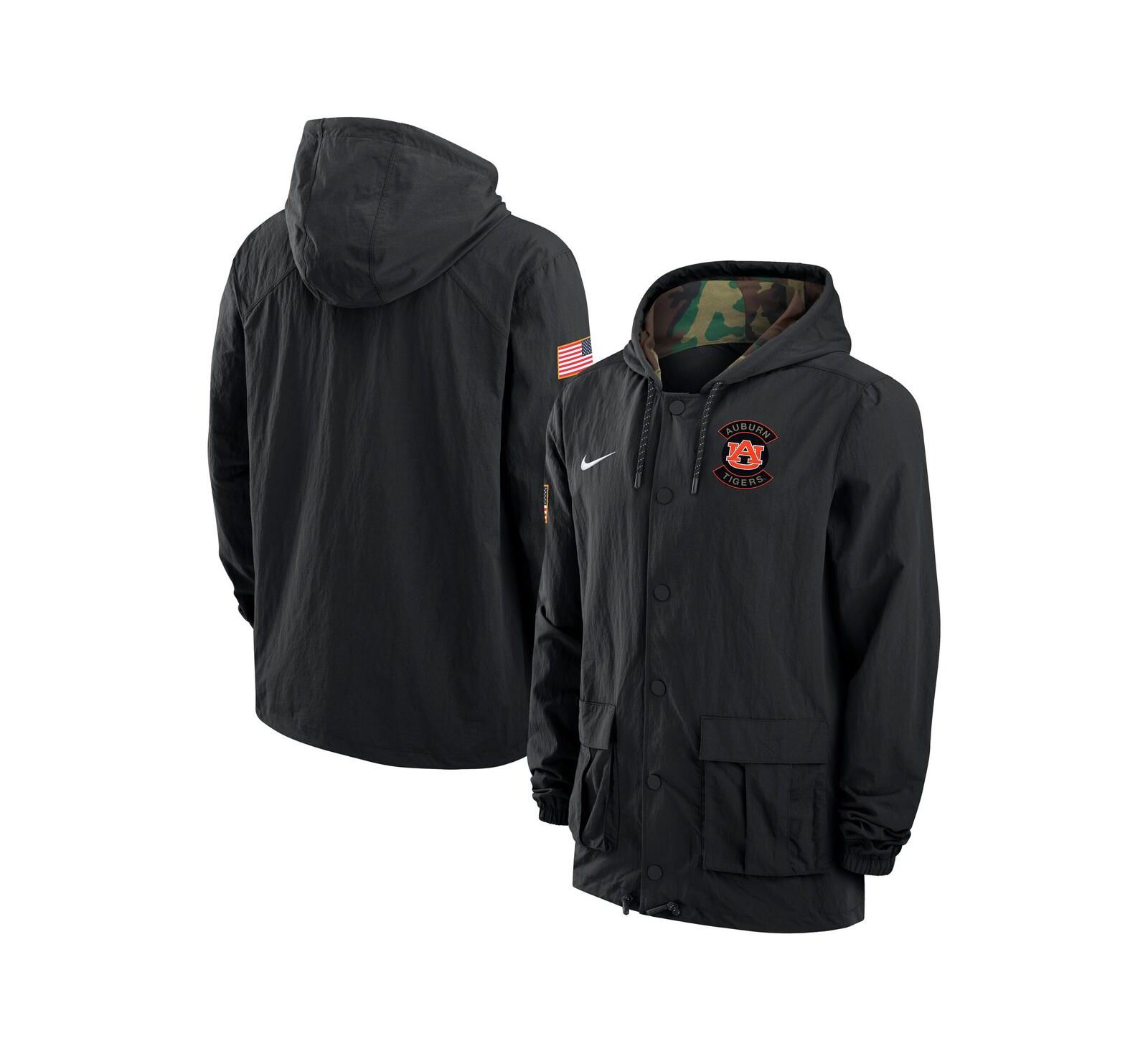 Nike Men's Black Auburn Tigers 2025 NCAA Military Appreciation Full-Snap Jacket
