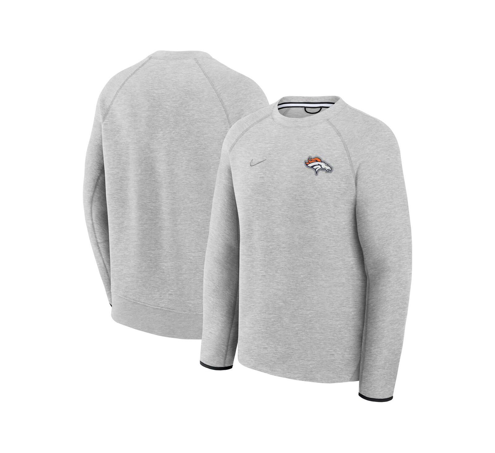 Мужской свитшот Nike Denver Broncos Tech Fleece Raglan, серый меланж
