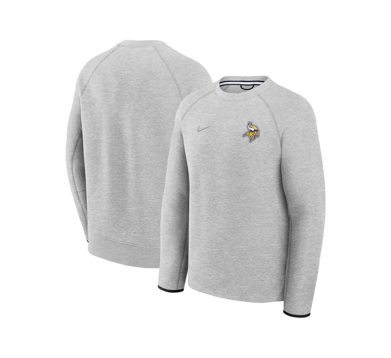 Nike Мужской свитшот Tech Fleece Raglan Minnesota Vikings, серый меланж