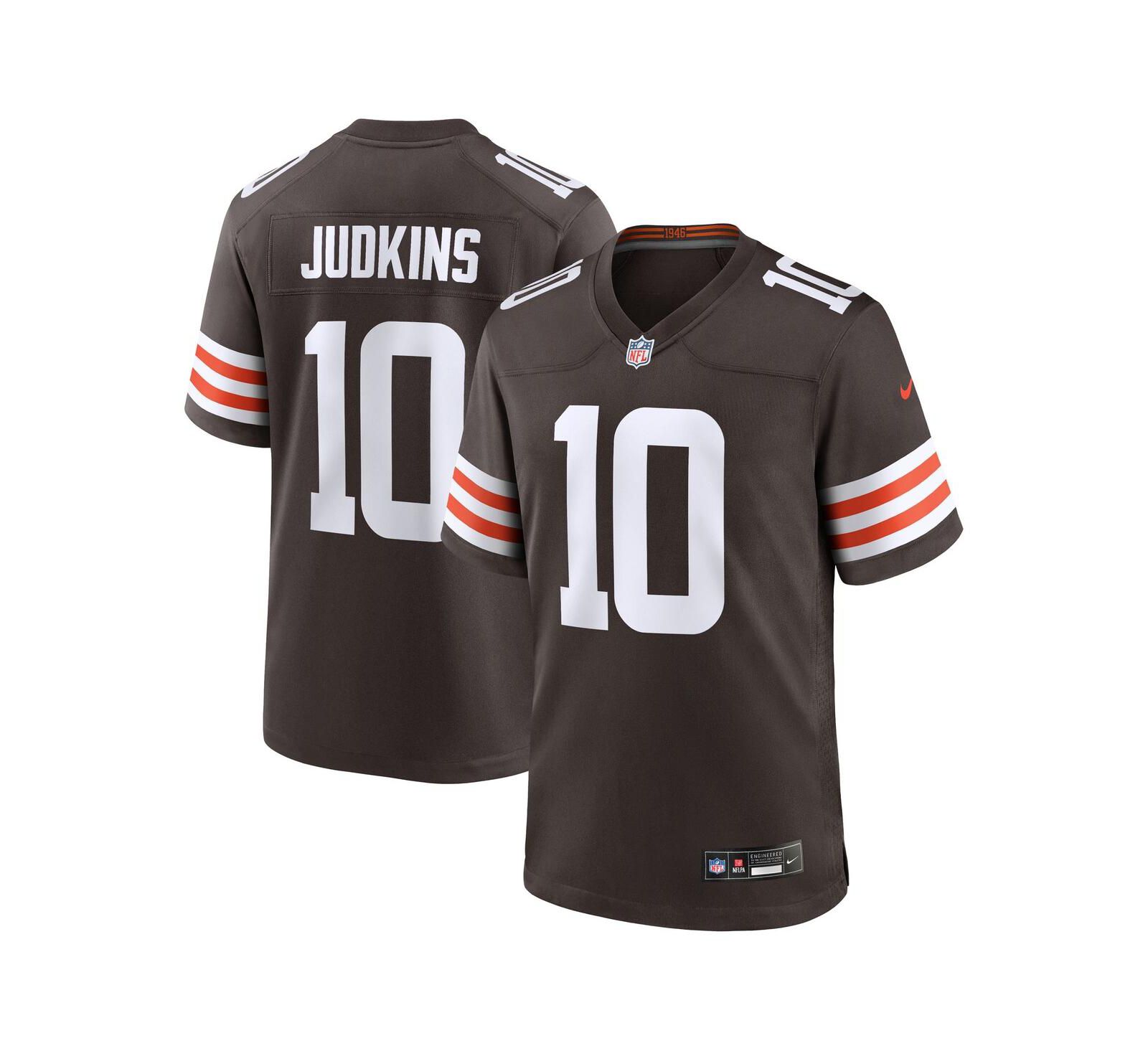 Мужская джерси Nike Quinshon Judkins Brown Cleveland Browns 2025 NFL Draft Game