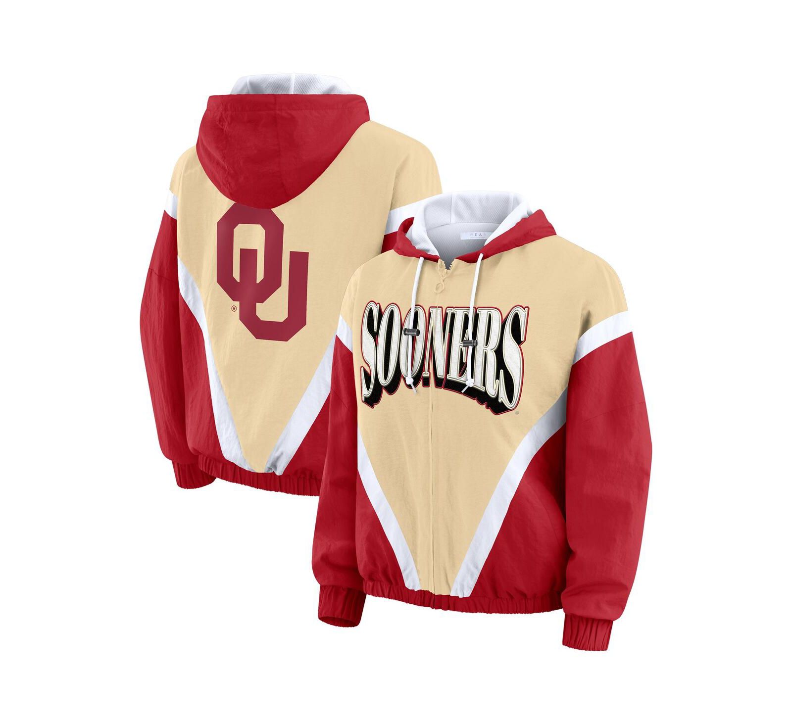 Женская ветровка WEAR by Erin Andrews, Oklahoma Sooners, золотой/малиновый цвет