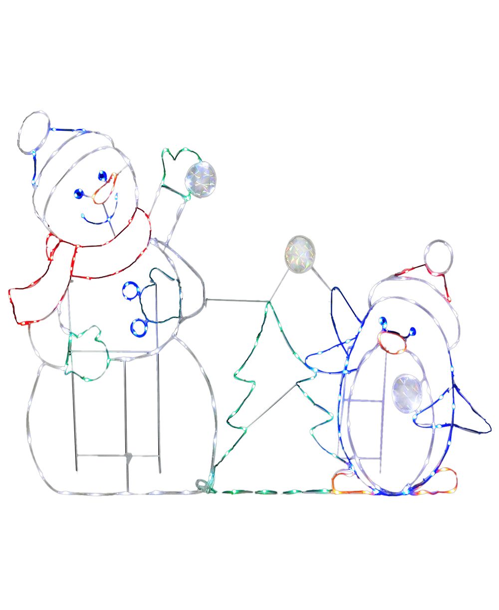 Puleo International 3.5' Snowman with Penguin Outdoor Christmas Décor