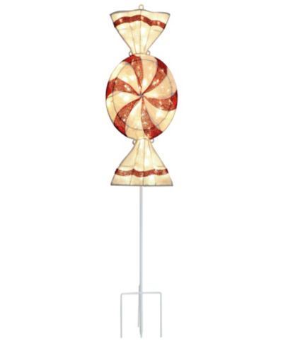 Рождественский декор Puleo International 6' Pre-Lit Outdoor Peppermint Candy Pathway Stake