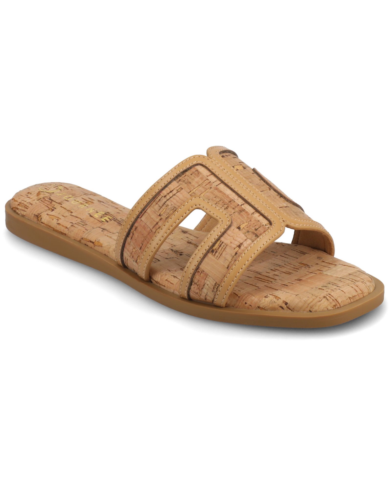 Journee Collection Women's Primah H Band Slide Flat Sandals
