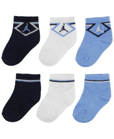 Jordan Todldler Boys' 0M-4T Diamond Ankle Socks, 3-Pack Set