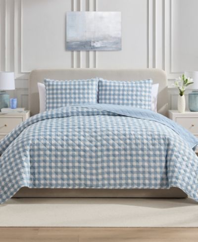 VCNY Home Gingham Microfiber 2-Piece Quilt Set, Twin