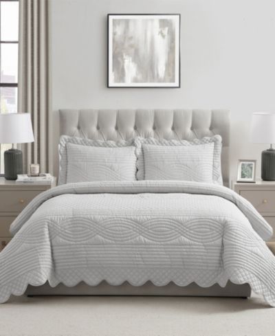 VCNY Home Scallop Microfiber 2-Pc. Quilt Set, Twin