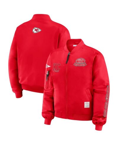 Женская бомбер-куртка WEAR by Erin Andrews Kansas City Chiefs, красная, с застежкой-молнией