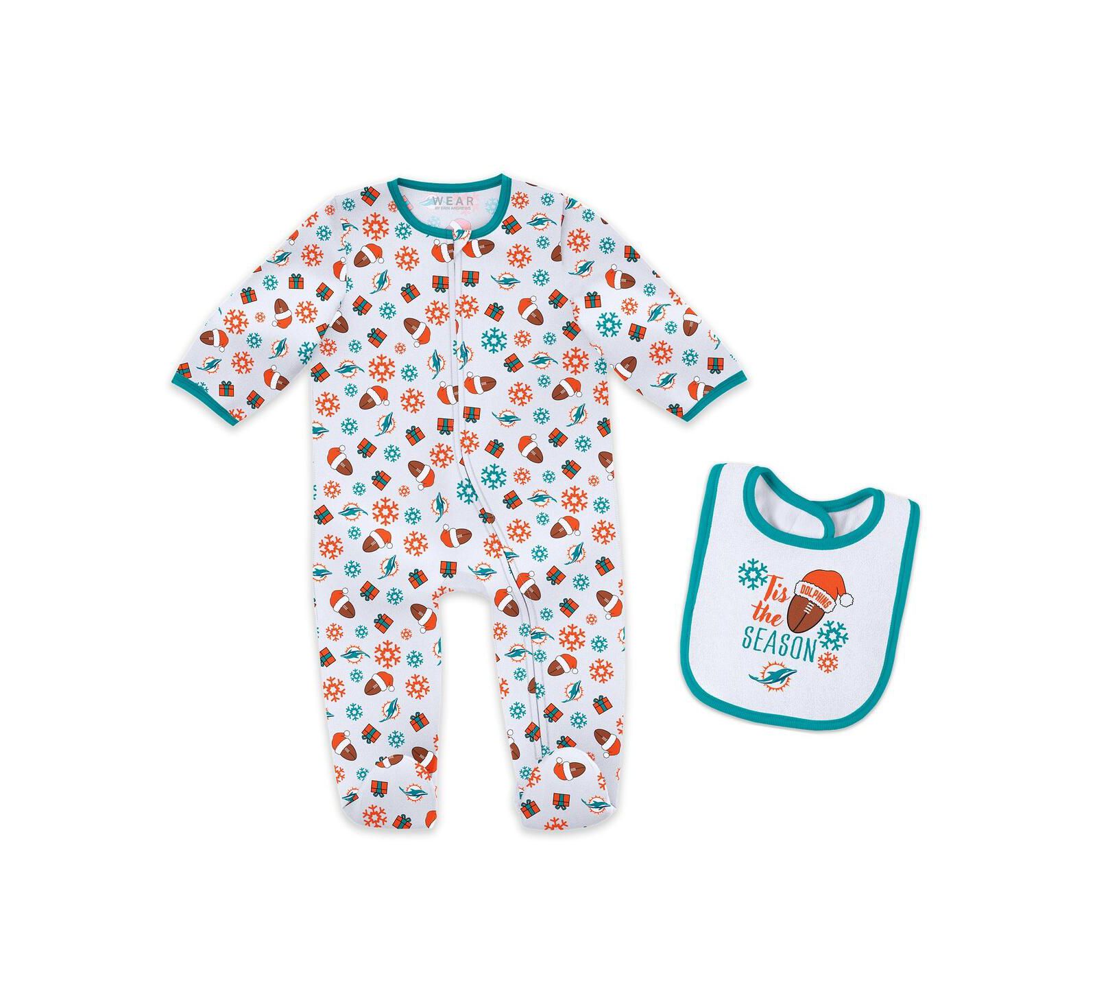 Детский комплект из спальника и нагрудника WEAR by Erin Andrews Miami Dolphins Holiday Full-Zip