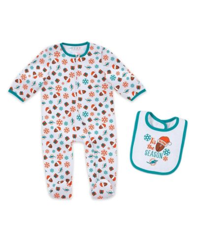 Детский комплект из спальника и нагрудника WEAR by Erin Andrews Miami Dolphins Holiday Full-Zip