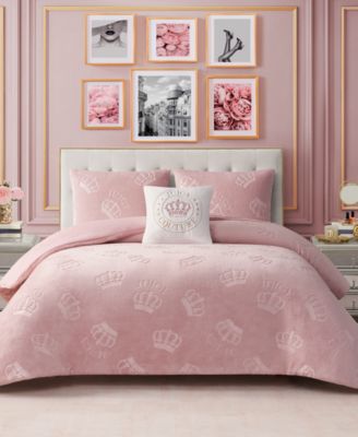 Juicy Couture Plush Reversible Embossed Crown 4-Pc. Comforter Set, Full/Queen