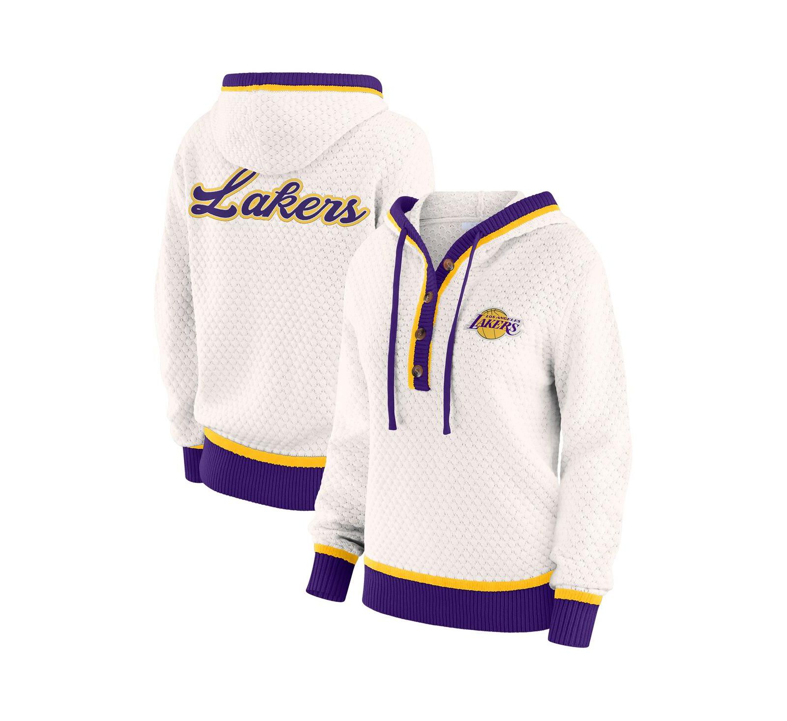 Женское худи WEAR by Erin Andrews Cream Los Angeles Lakers Plus Size