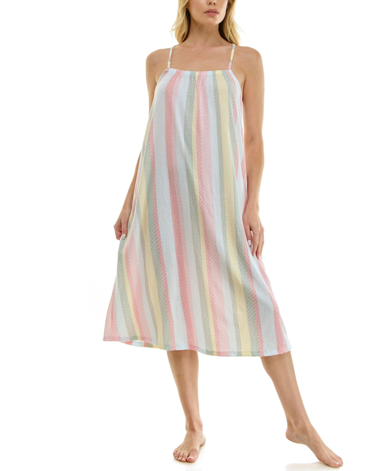 Roudelain Women's Sleeveless Square Neck Midi Sleep Chemise