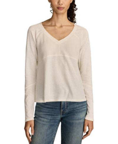 Женский топ Lucky Brand Waffle Mix V-Neck