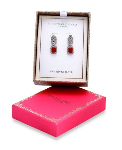 Серьги-подвески Christian Siriano New York с цирконием и цветочным мотивом