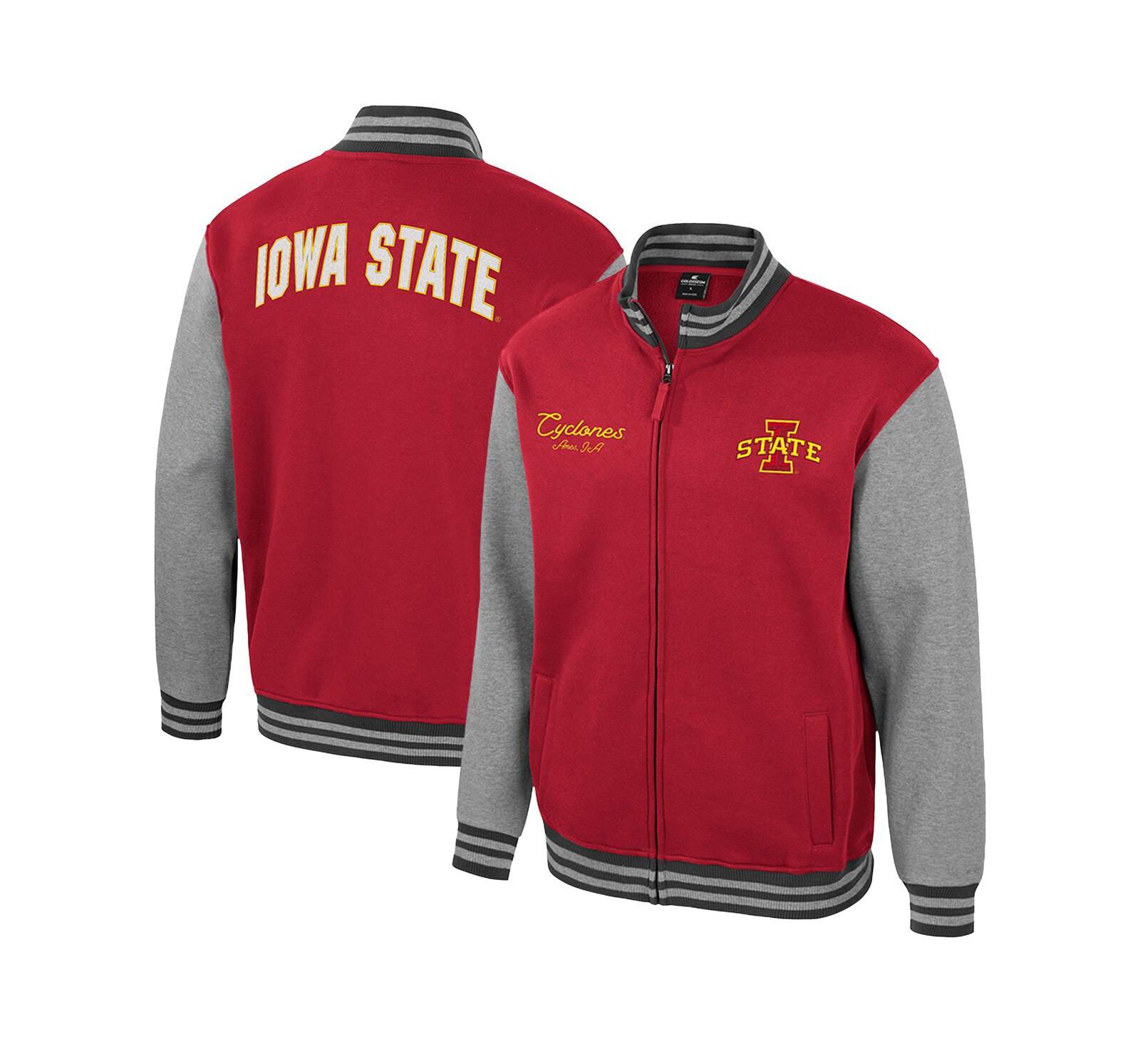 Colosseum Men's Cardinal Iowa State Cyclones Ambi-Turner Full-Zip Varsity Jacket