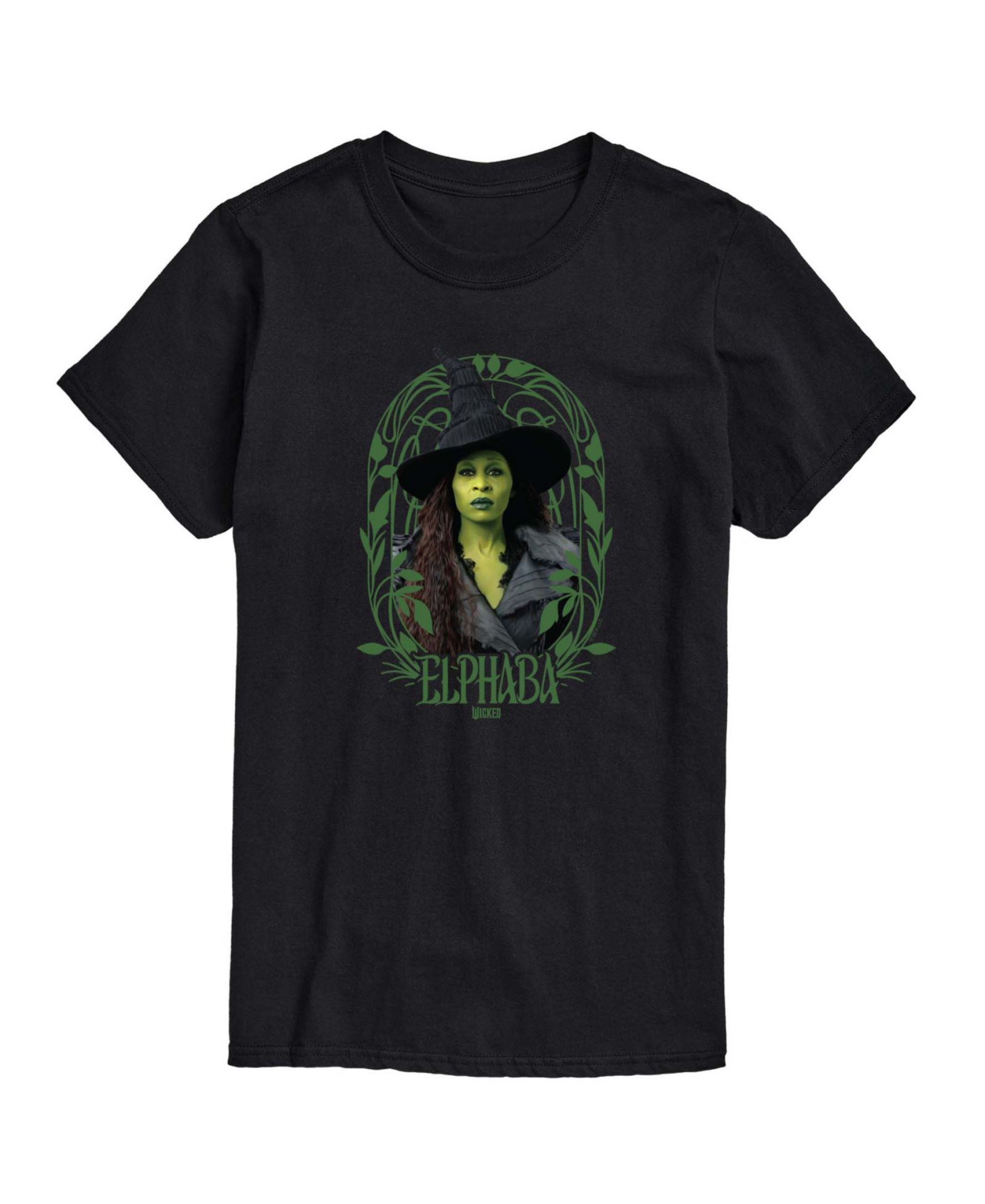 AIRWAVES Men's Wicked Part 2 Art Noveau Frame Elphaba Graphic Printed Short-Sleeve T-Shirt