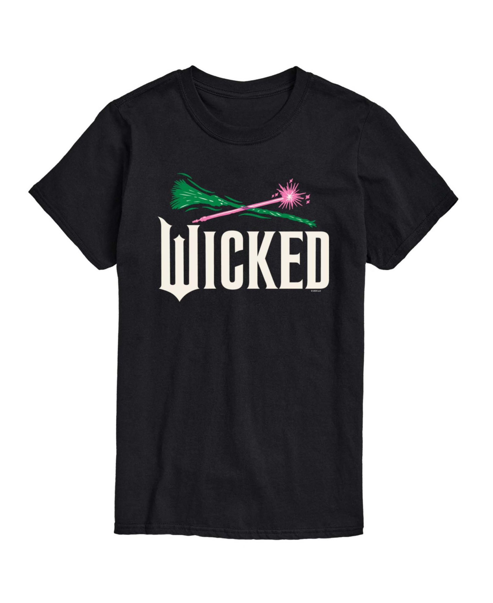 AIRWAVES Men's Wicked Part 2 Broom and Wand Logo Graphic Printed Short-Sleeve T-Shirt