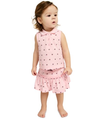 Tommy Hilfiger Baby Girls' Printed Top and Skirted Bloomers, 2-Piece Set
