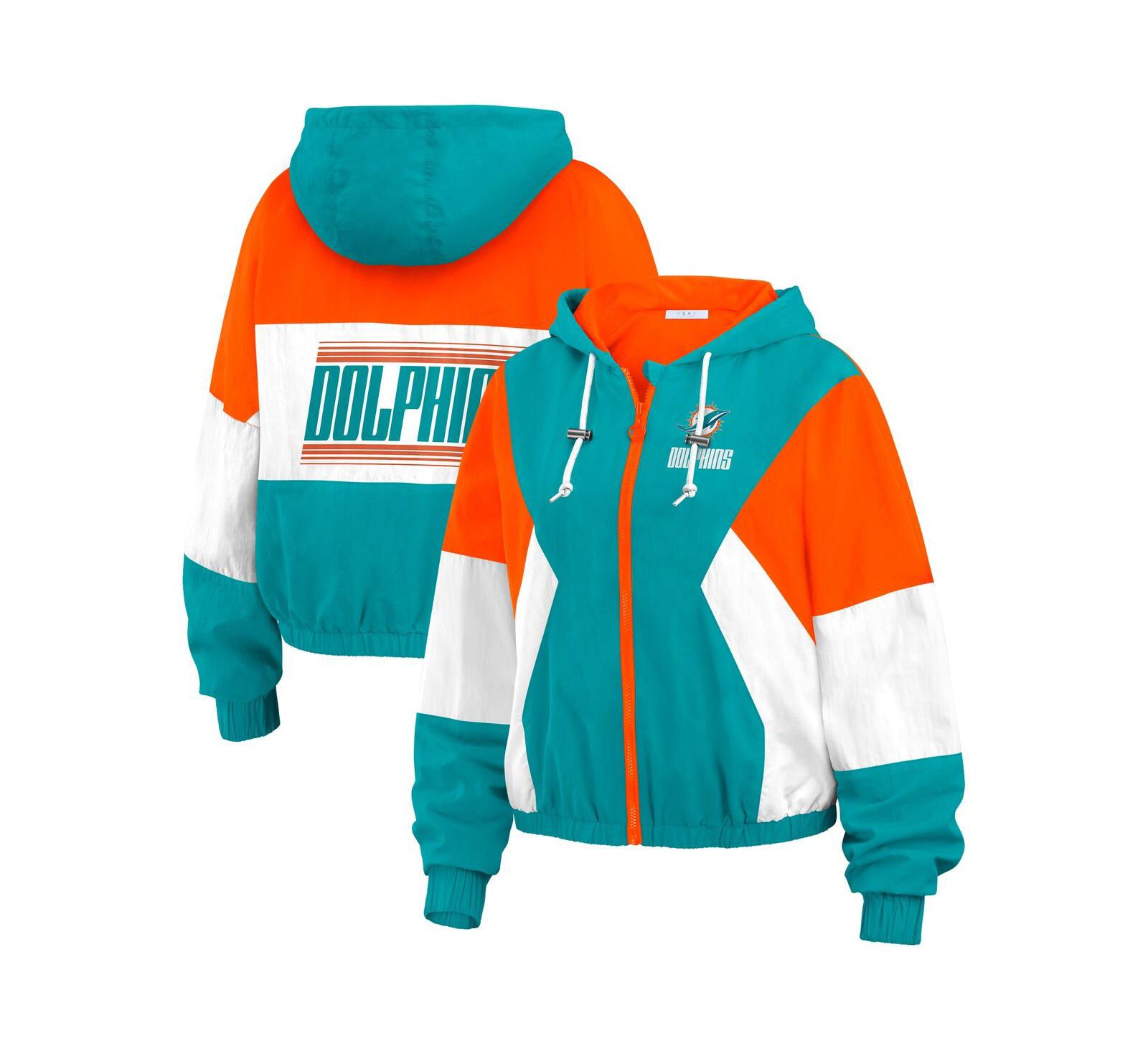 WEAR by Erin Andrews Женская ветровка Miami Dolphins с цветовым блоком, размер Plus