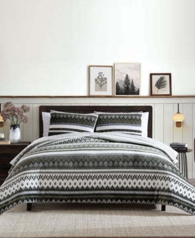 Eddie Bauer Shelton Fair Isle Plush 3-Pc. Comforter Set, Full/Queen