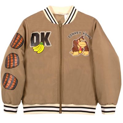 Mario Donkey Kong Big Boys Long Sleeve Zip Up Bomber Jacket