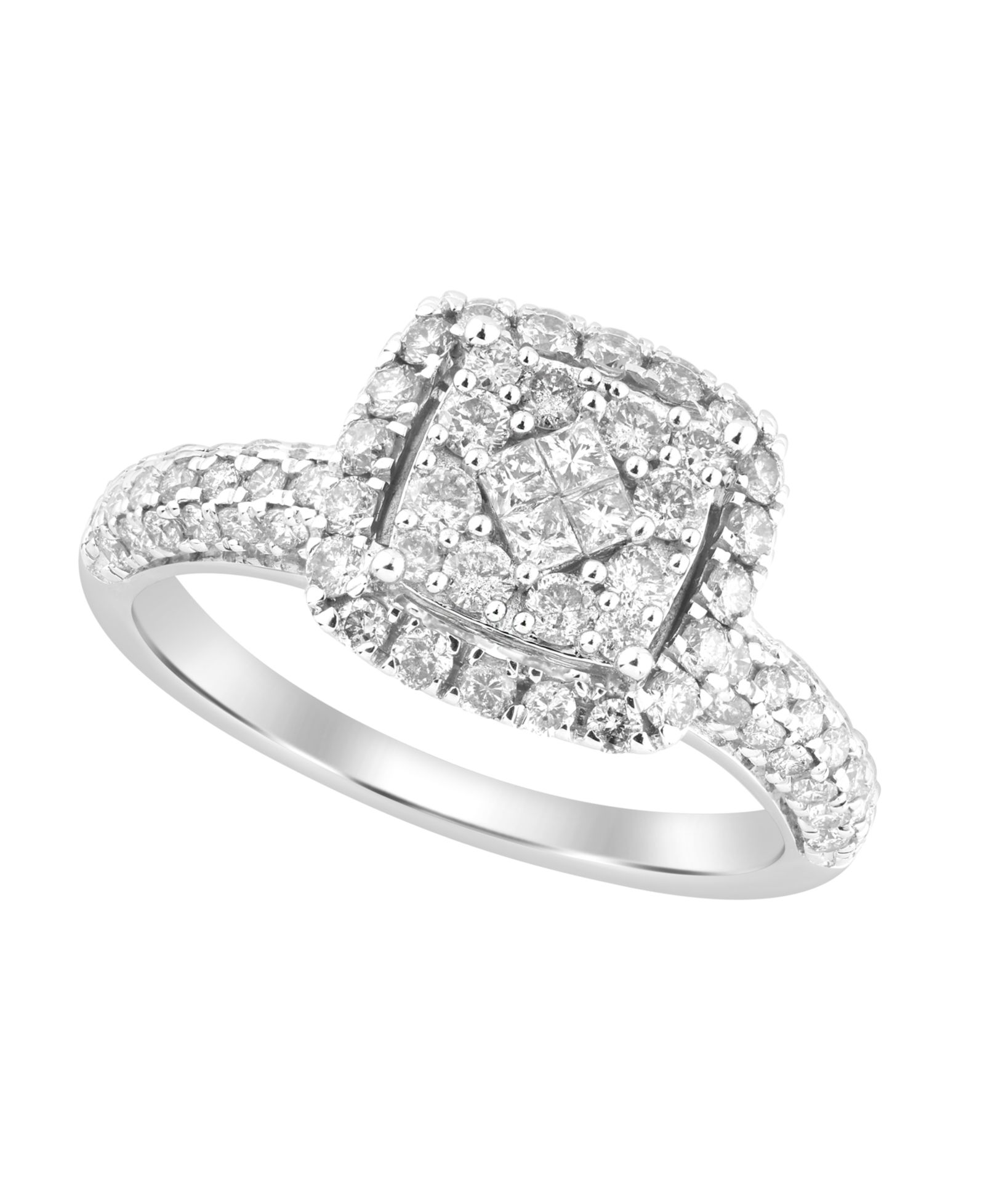 Macy's бриллиантовое кольцо (1 ct. t.w.) в белом золоте 10k