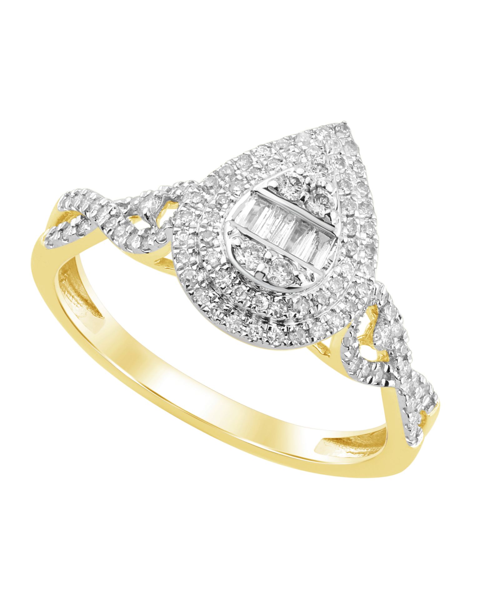 Алмазное кольцо Macy's в желтом золоте 10k (1/3 ct. t.w.)
