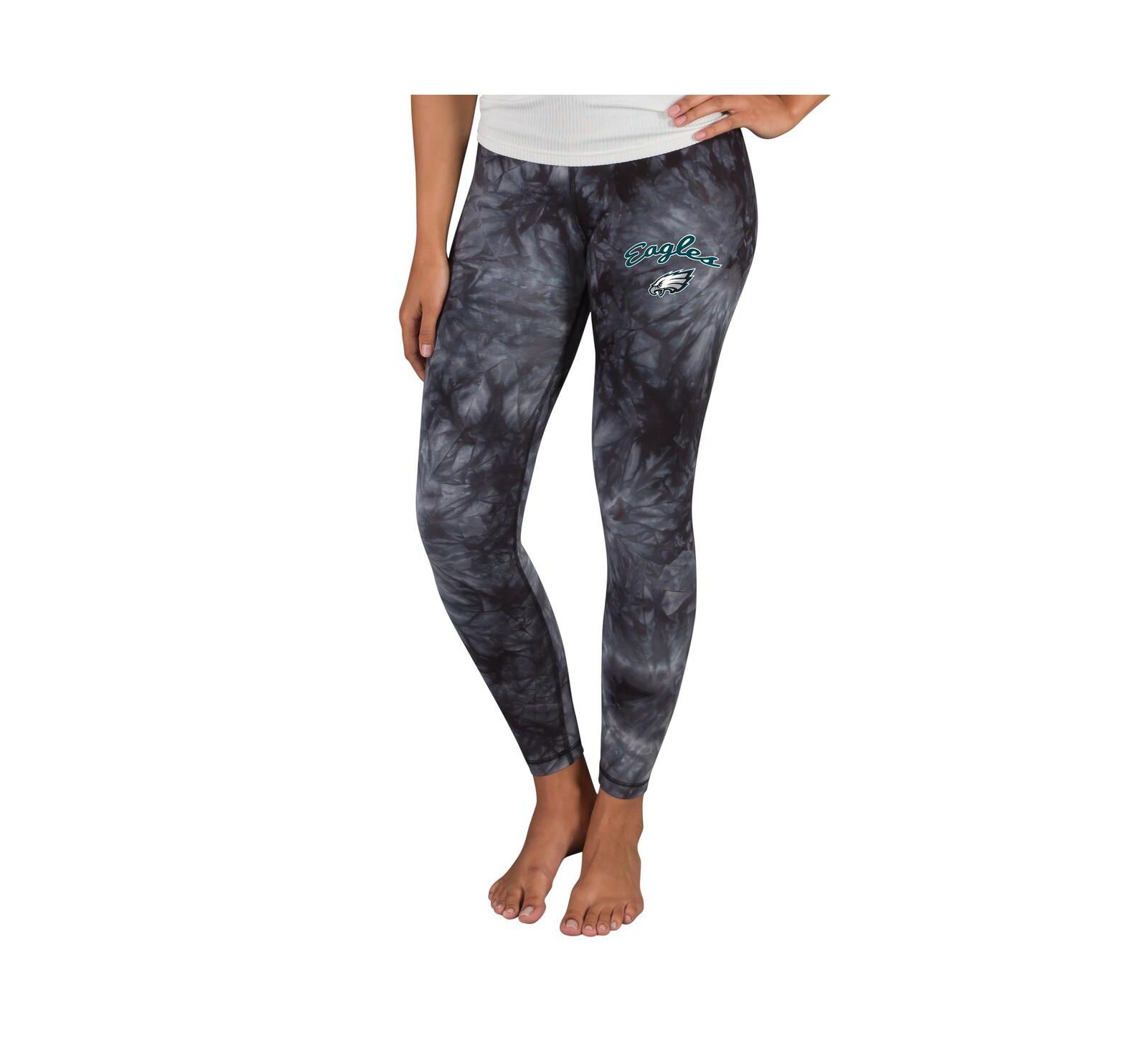 Concepts Sport Women's Black Philadelphia Eagles Burst Tie Dye Leggings