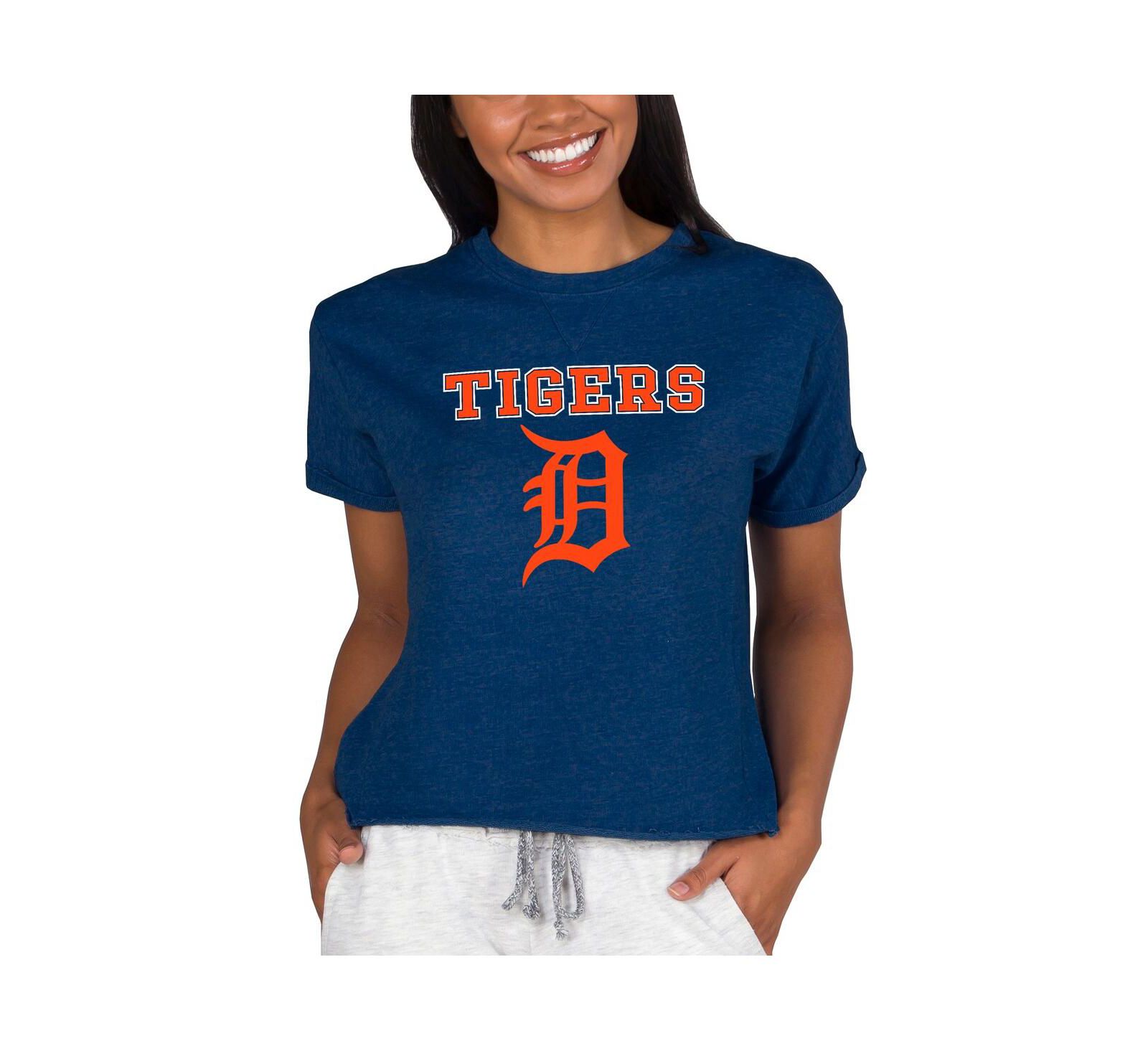 Concepts Sport Женская толстовка Detroit Tigers Tri-Blend Mainstream Terry, темно-синяя