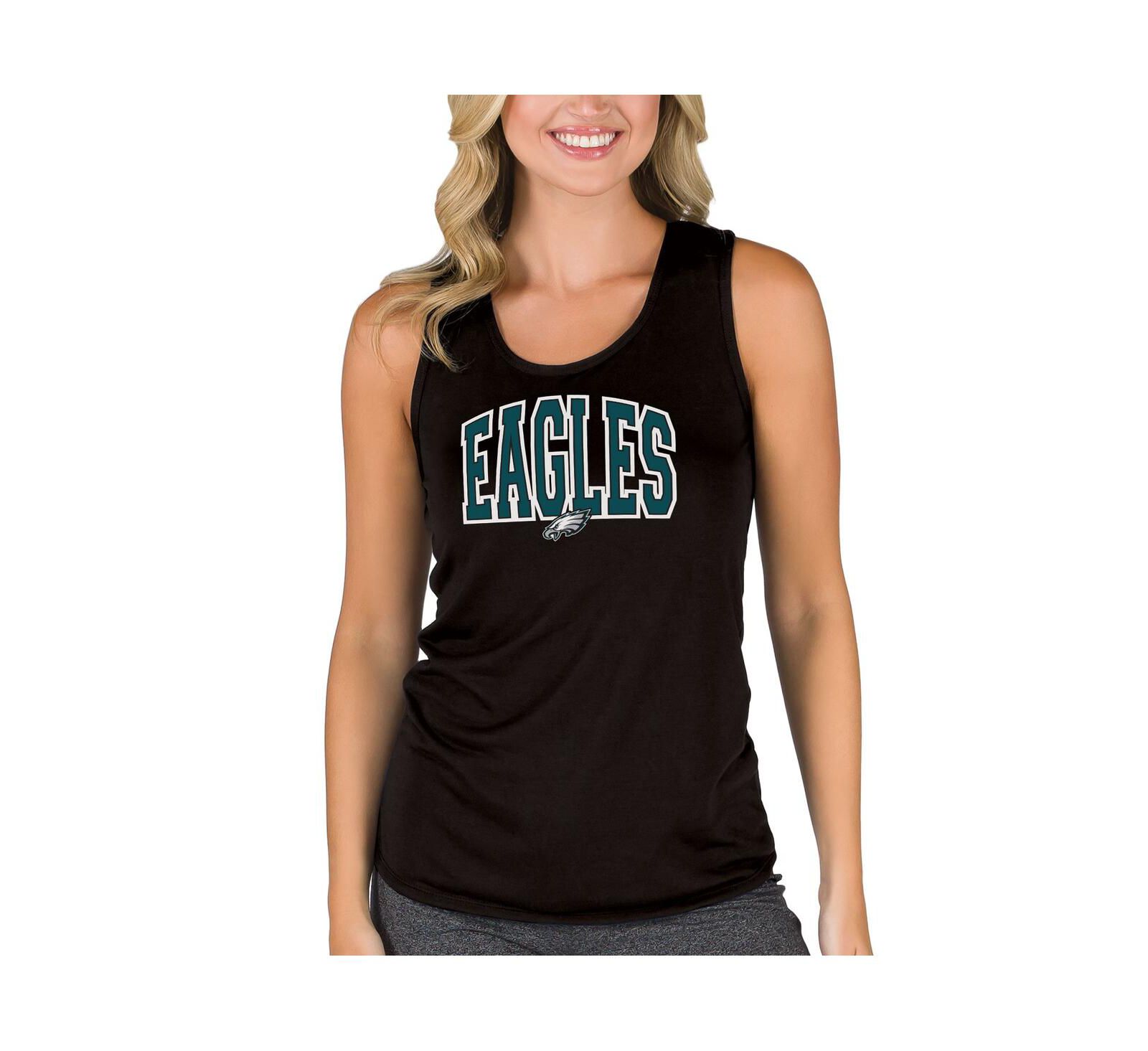 Concepts Sport Женский Black Philadelphia Eagles Marathon Racer Back Tank Top