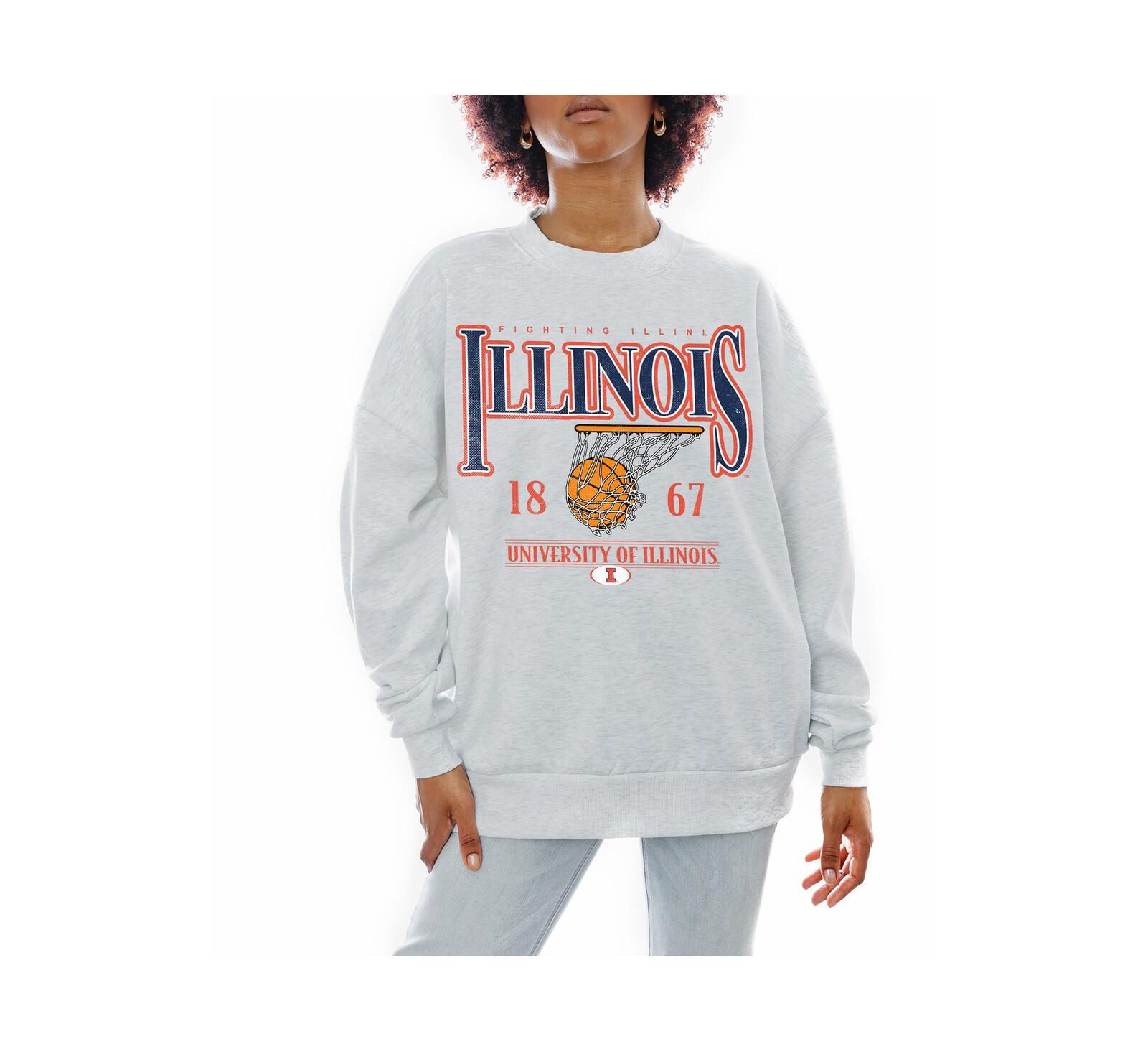 Gameday Couture Женская флисовая толстовка с накидкой Premium Fleece Drop Pullover Gray Illinois Fighting Illini
