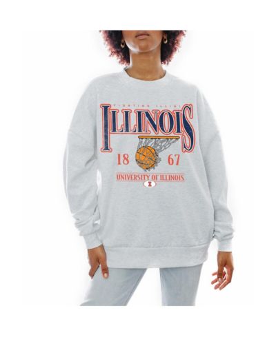 Gameday Couture Женская флисовая толстовка с накидкой Premium Fleece Drop Pullover Gray Illinois Fighting Illini