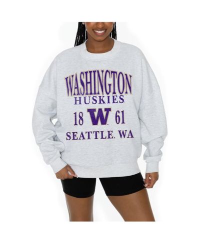 Женская толстовка Gameday Couture Gray Washington Huskies Established Premium Fleece Drop Pullover