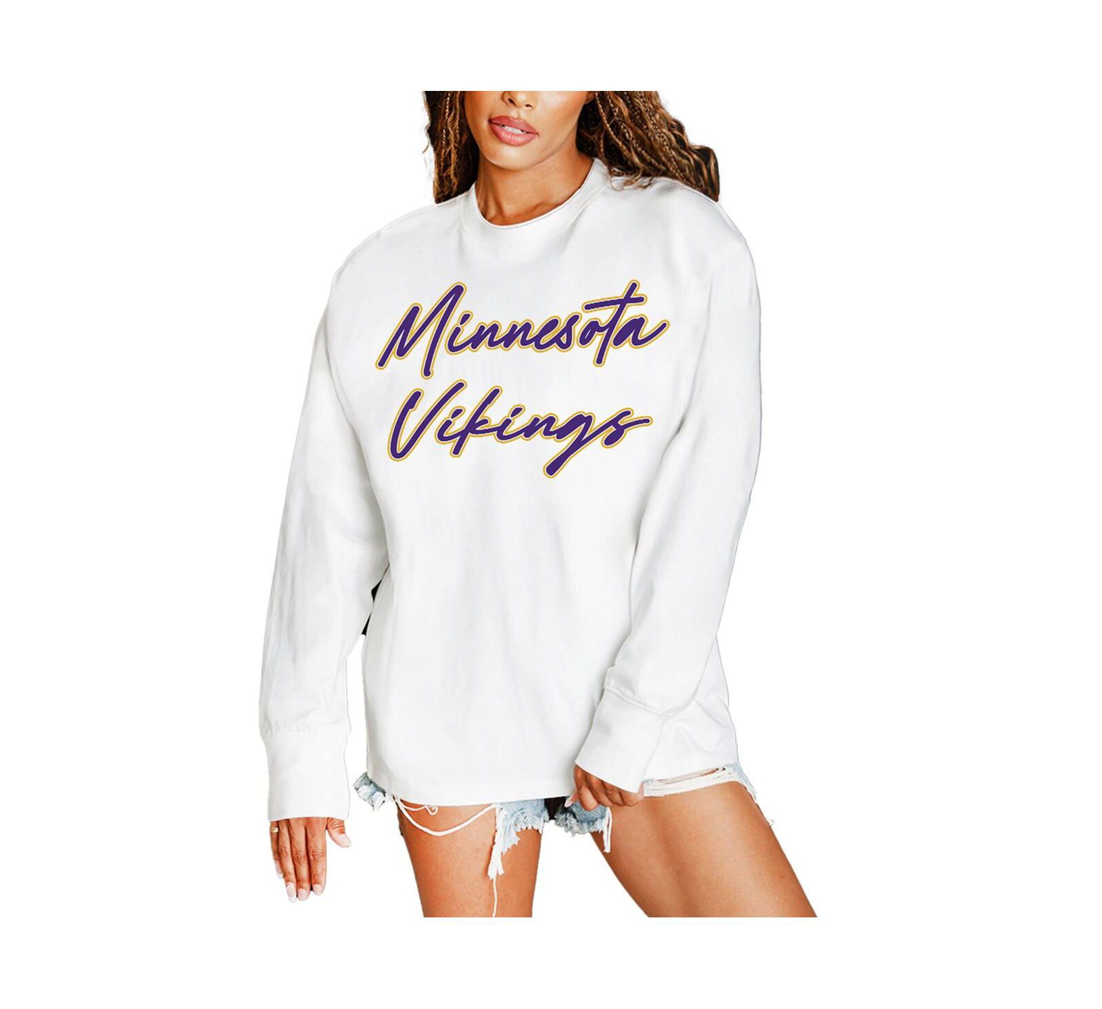 Gameday Couture Женская белая оверсайз футболка Minnesota Vikings Classic Comeback с длинным рукавом