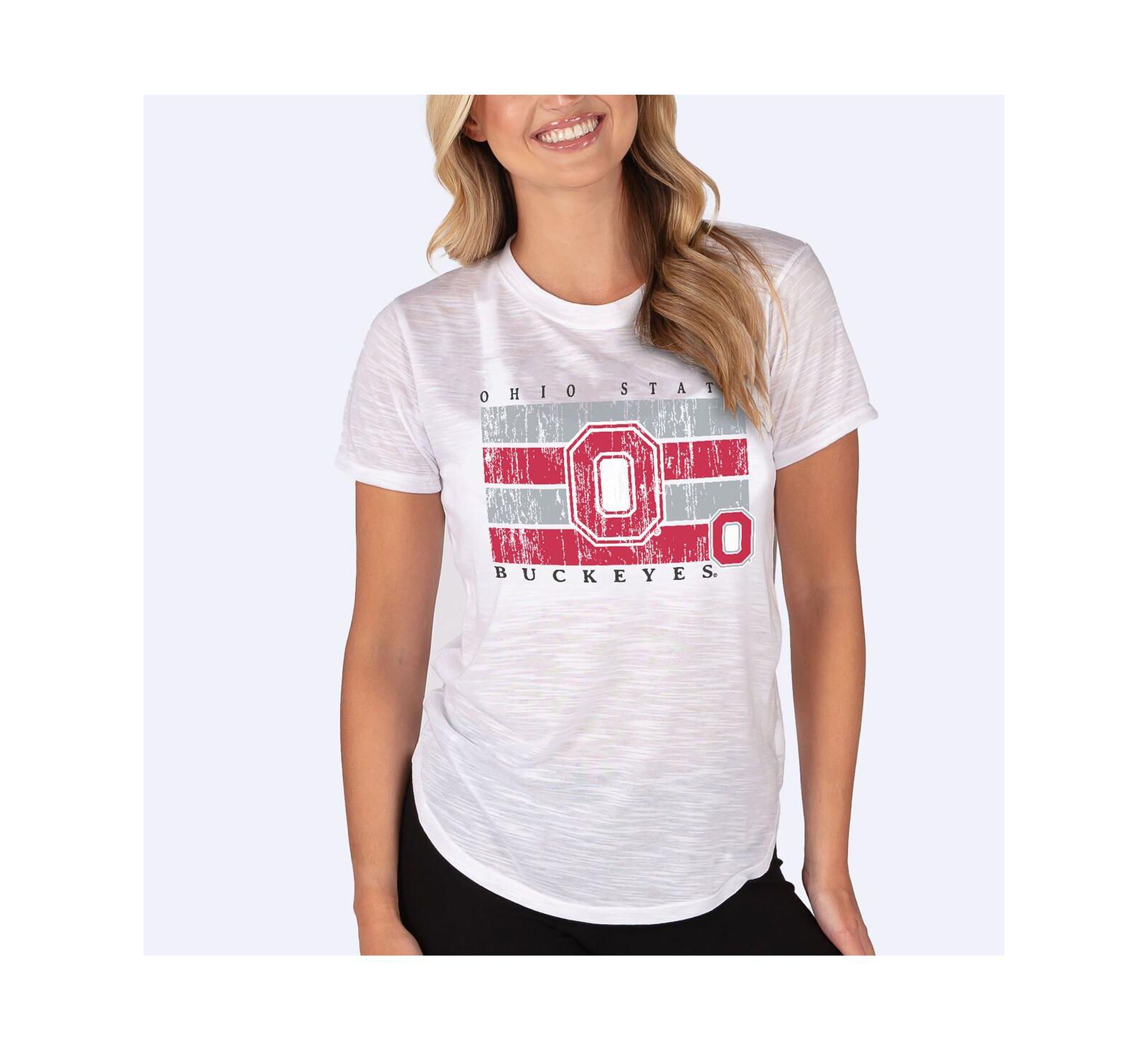 Женский топ Concepts Sport White Ohio State Buckeyes Infuse Lightweight Slub Knit