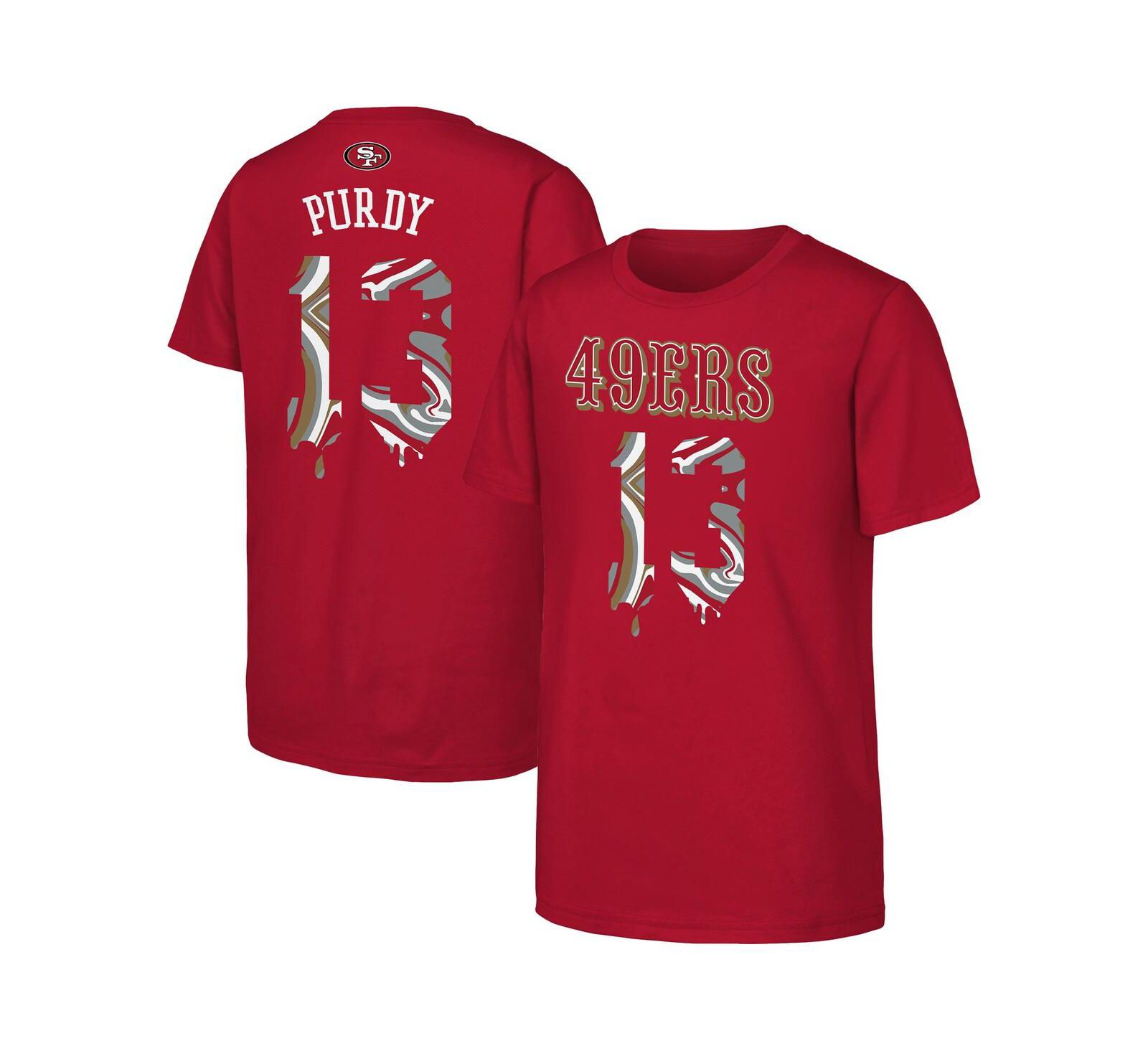 Футболка Outerstuff Big Boys and Girls Brock Purdy Scarlet San Francisco 49ers Mainliner Drip Player Name & Number