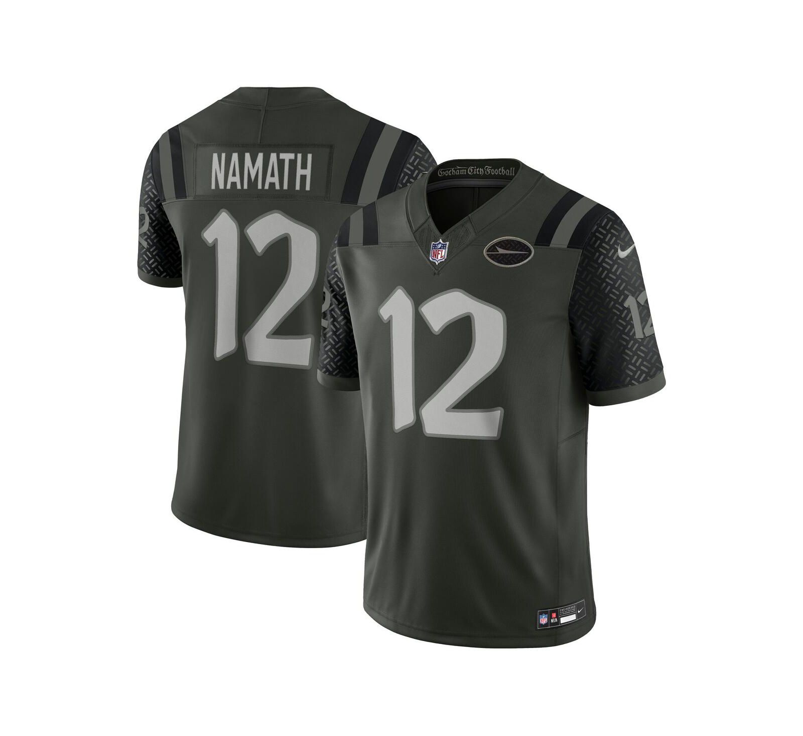 Мужская джерси Nike Joe Namath Gotham Green New York Jets 2025 Rivalries Collection Retired Player Limited