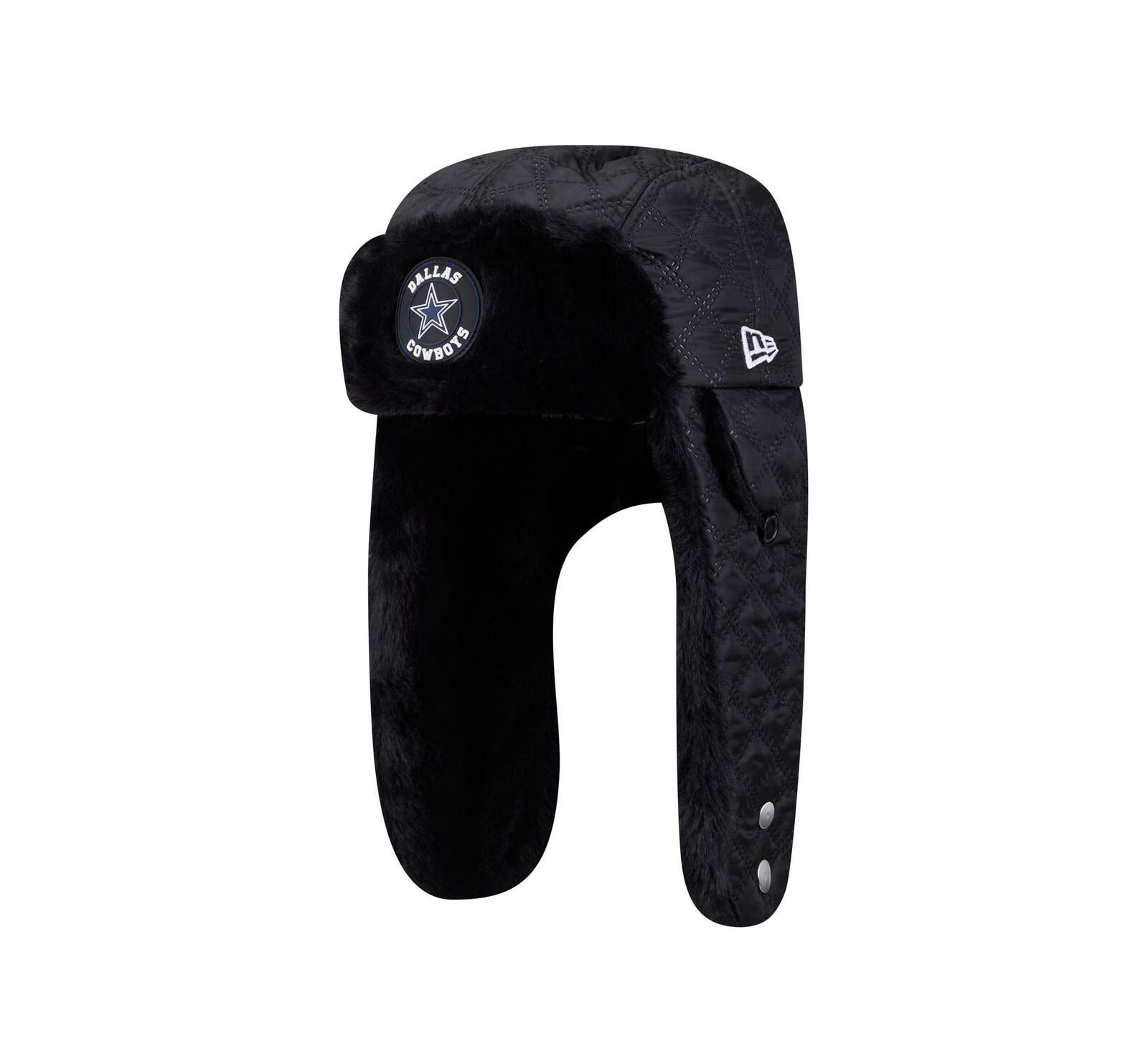 New Era Men's Black Dallas Cowboys Quilted Trapper Hat