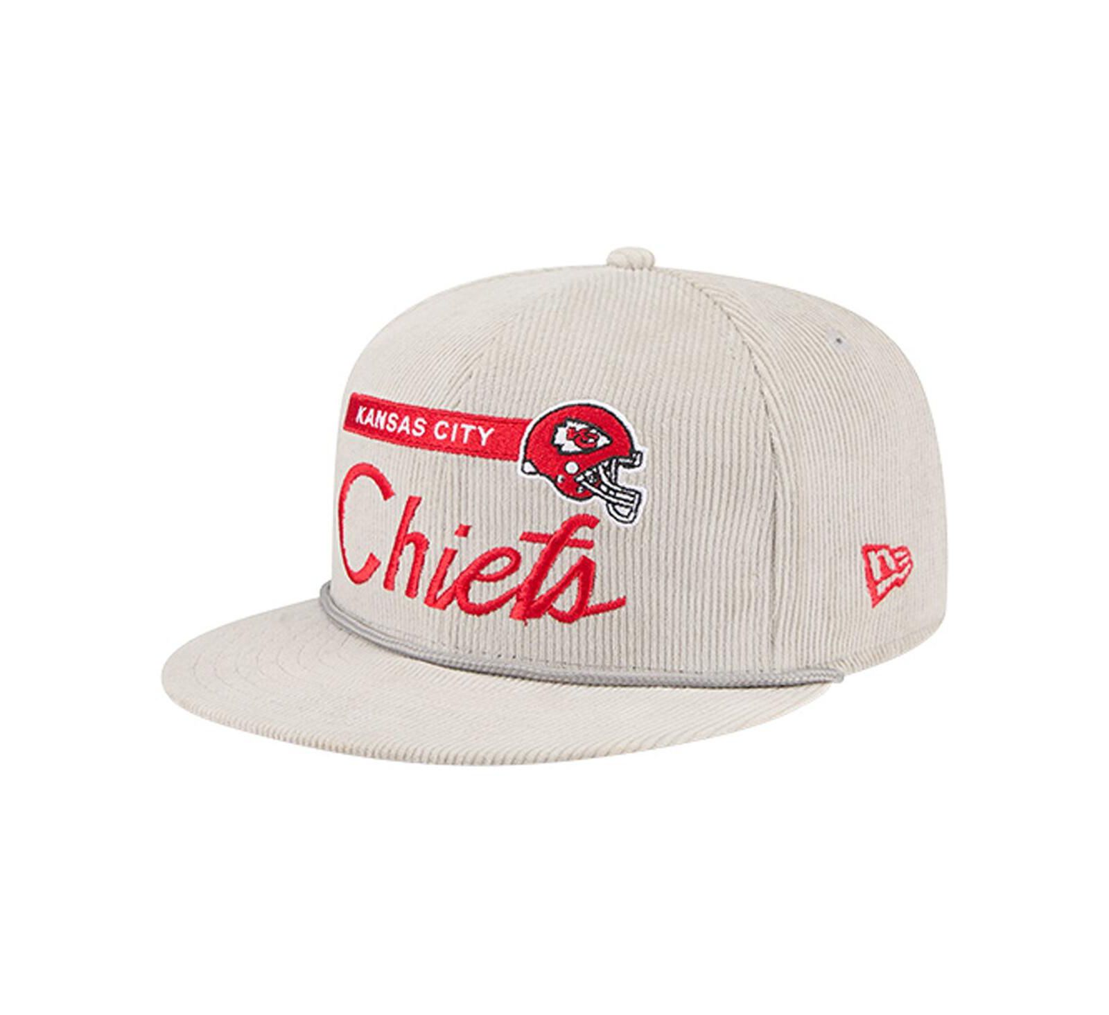 New Era Мужская кепка Kansas City Chiefs Cord Rope Corduroy 9FIFTY Snapback, серая