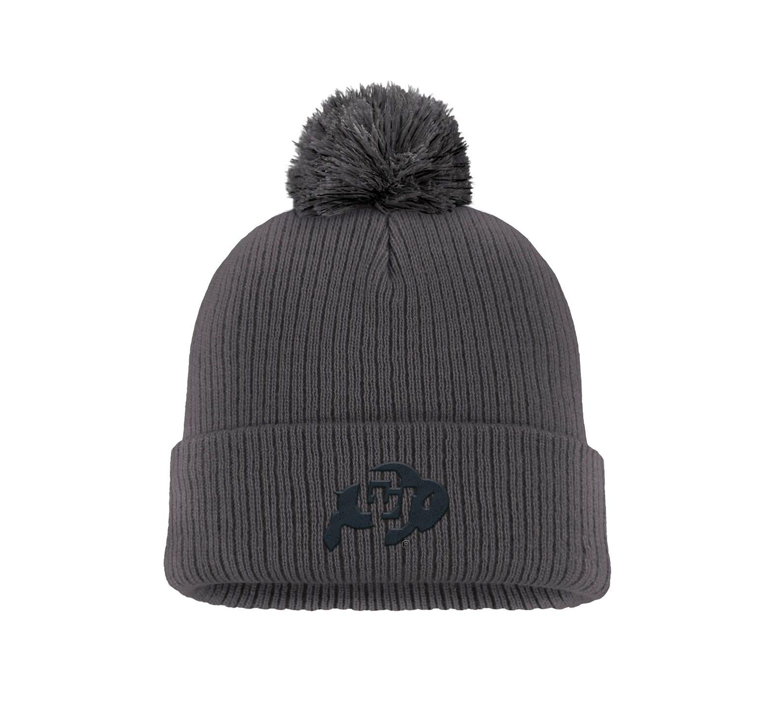 Nike Men's Charcoal Colorado Buffaloes Tonal Peak Cuffed Knit with Pom Hat