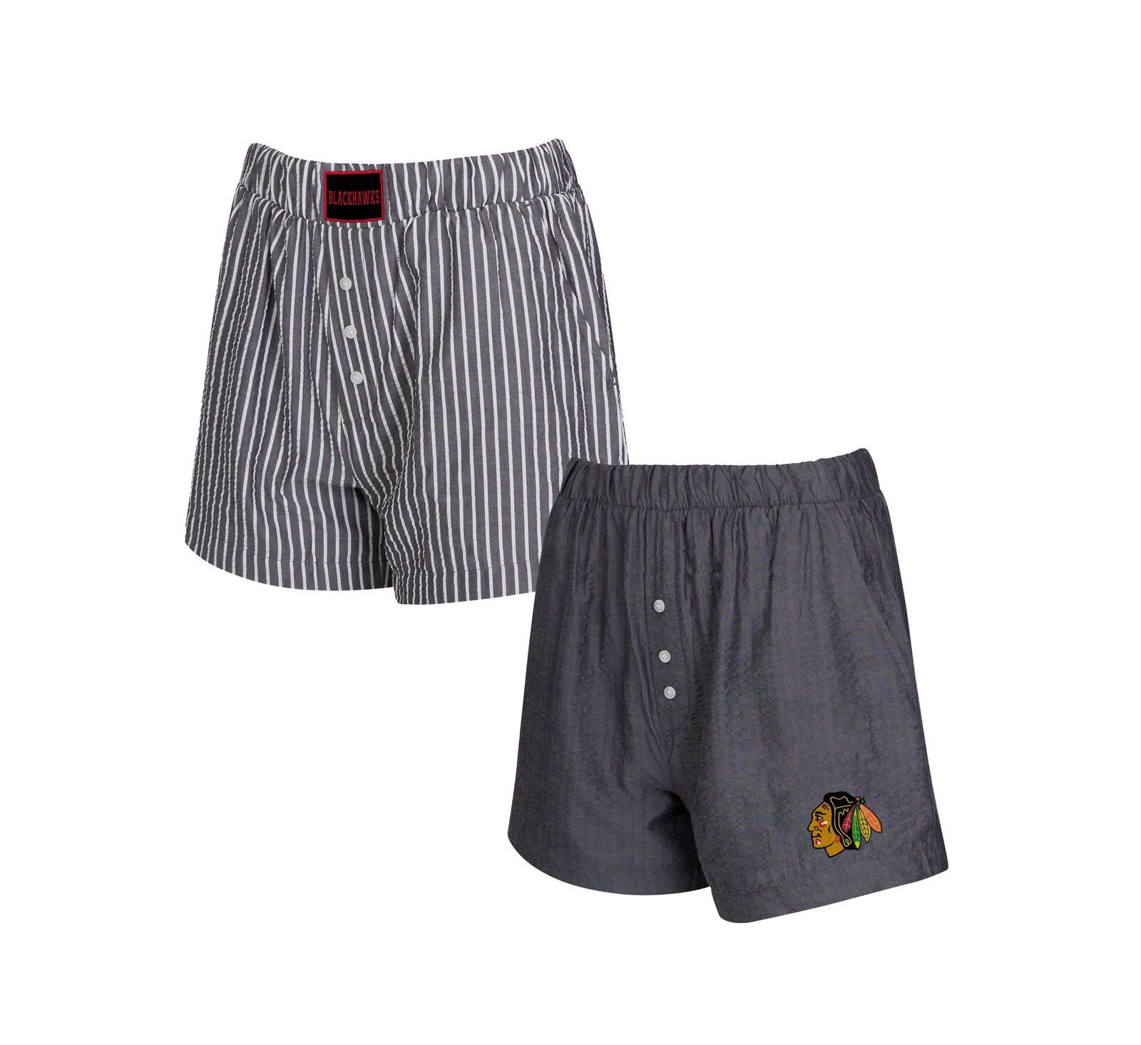 Набор боксеров Concepts Sport Women's Chicago Blackhawks, угольный, 2 шт.