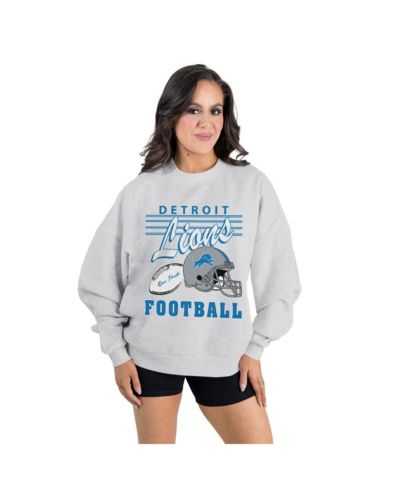 Женская флисовая толстовка Gameday Couture Detroit Lions Home Turf Oversized Premium, серая