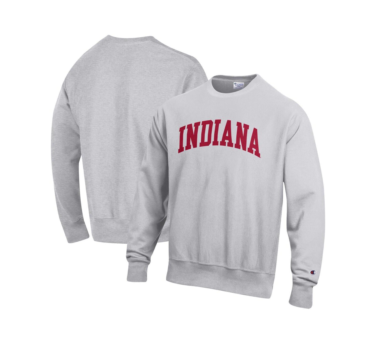 Мужское флисовое свитшот Champion Reverse Weave серого цвета Indiana Hoosiers