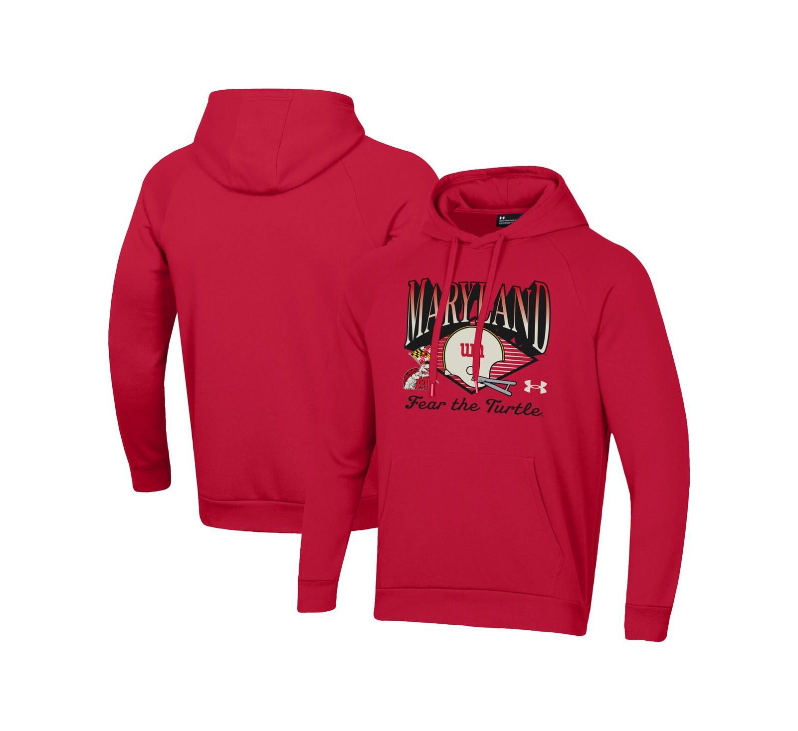 Under Armour Men's Red Maryland Terrapins Vintage Collection Rival Hoodie