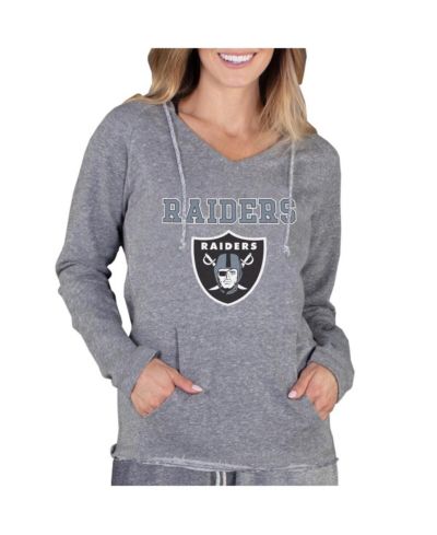 Concepts Sport Women's Gray Las Vegas Raiders Mainstream Tri-Blend Raglan Hoodie V-Neck Top